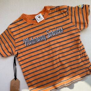 Vintage Striped Embroidered Kids Shirt